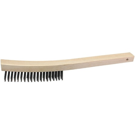 Scratch Brush, 14” X 1-1/8” Wood Block, Steel Fill, 12PK